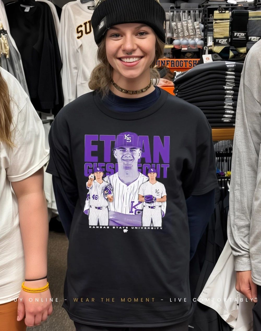 Ethan Giesbrecht Kansas State Wildcats baseball collgae shirt