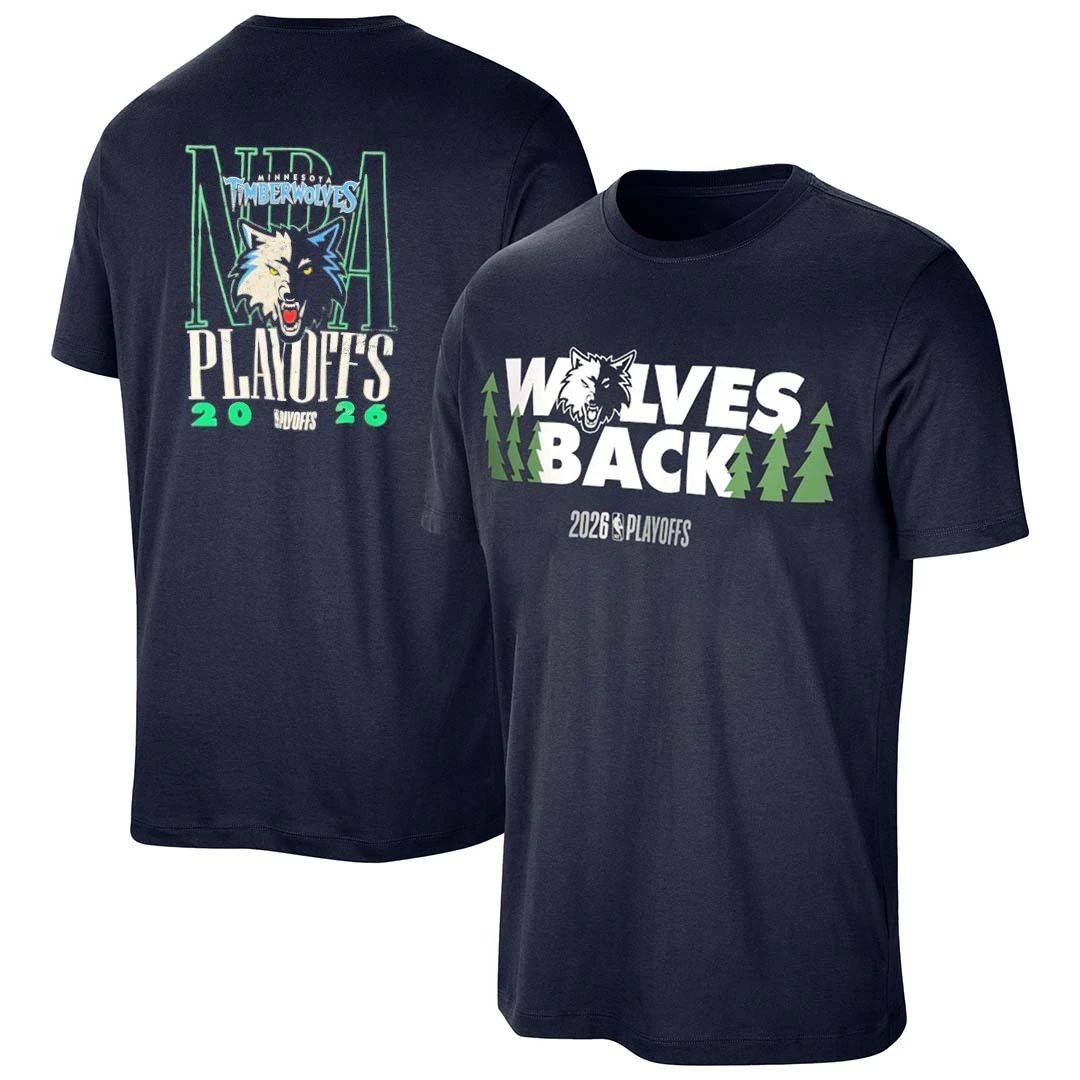 2026 NBA Playoffs Minnesota Timberwolves Wolves front and back shirt