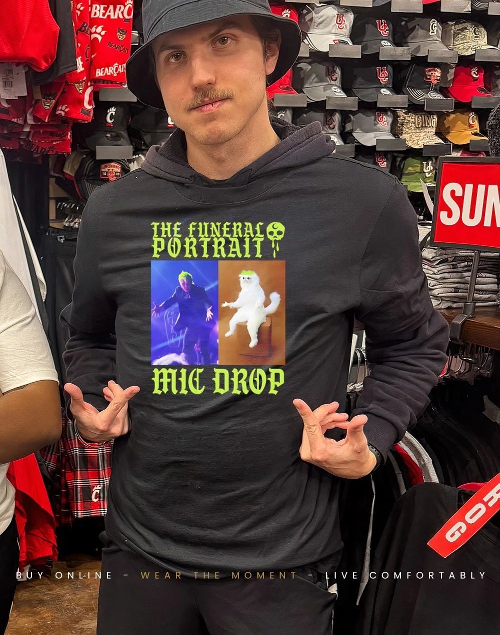 The Funeral Portrait Mic Drop meme shirt