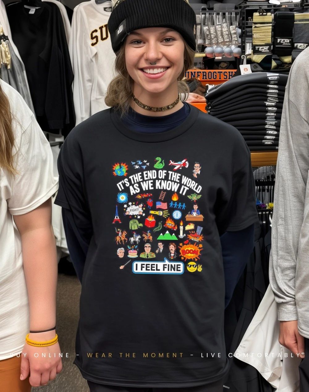 It’s the end of the world as we know it icon I feel fine shirt