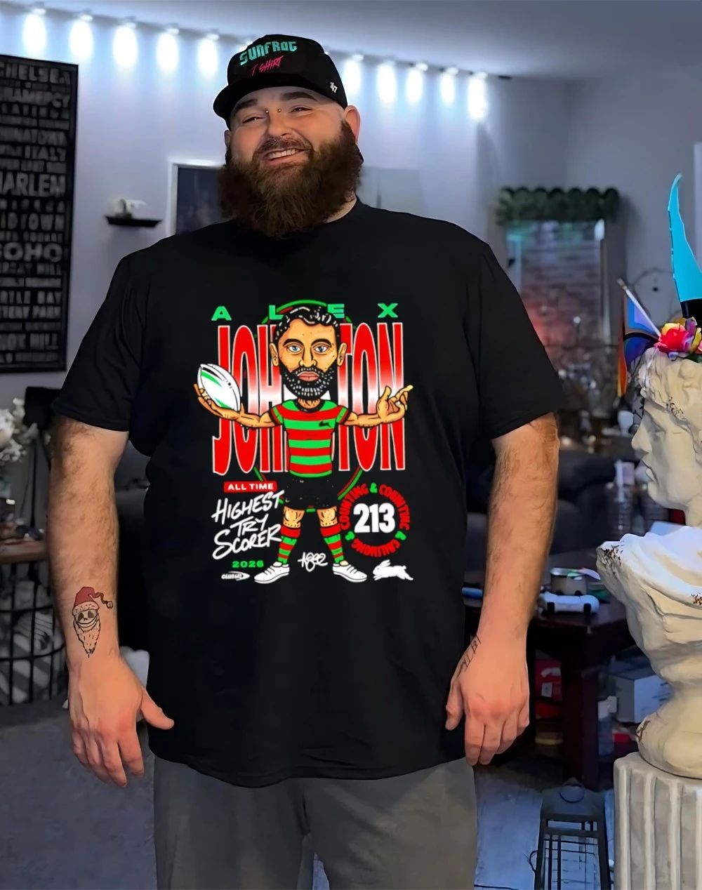South Sydney Rabbitohs Alex Johnston Record Breaker 2026 shirt