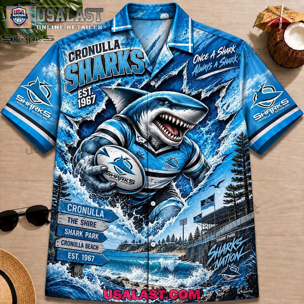 Cronulla Sharks Est 1967 Rugby Premium Hawaiian Shirt