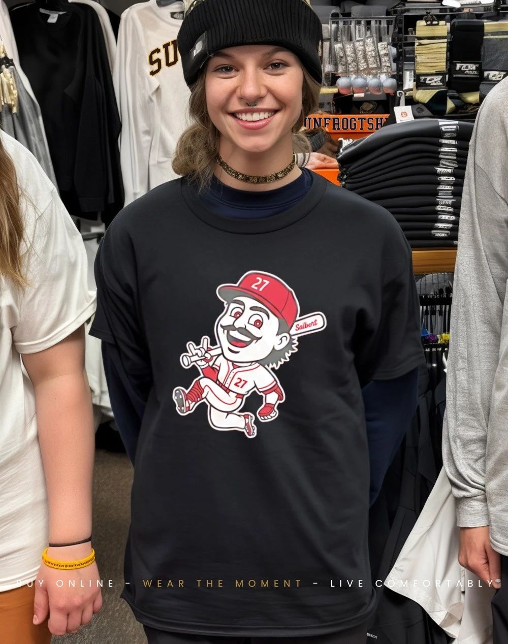 Sal Stewart Cincinnati Reds caricature shirt