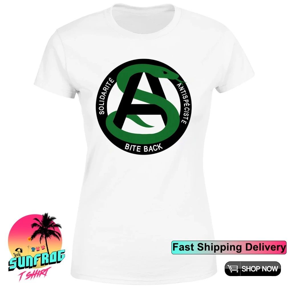 Solidarité antispéciste bite back logo shirt