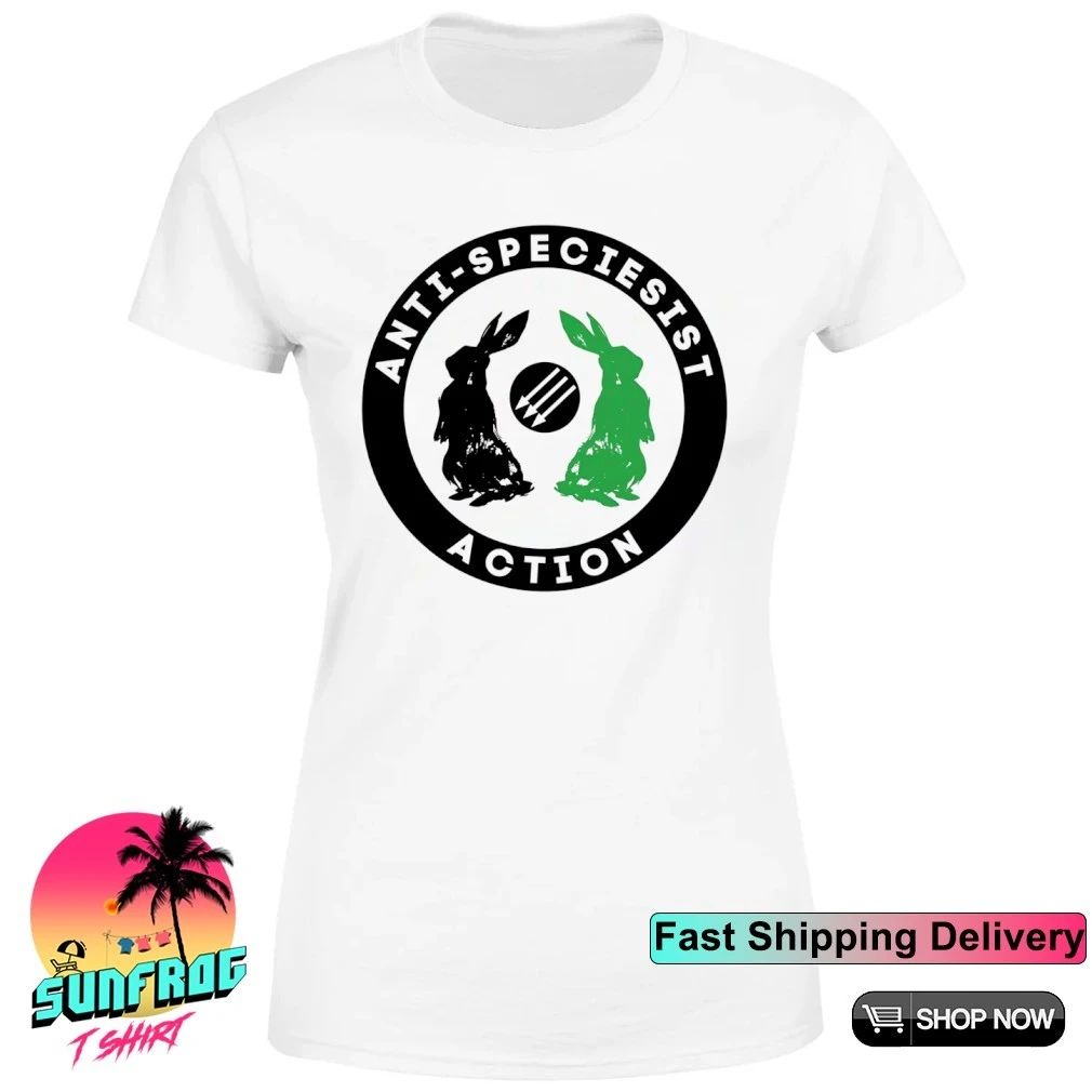 Rabbit anti ti-speciesis action logo shirt