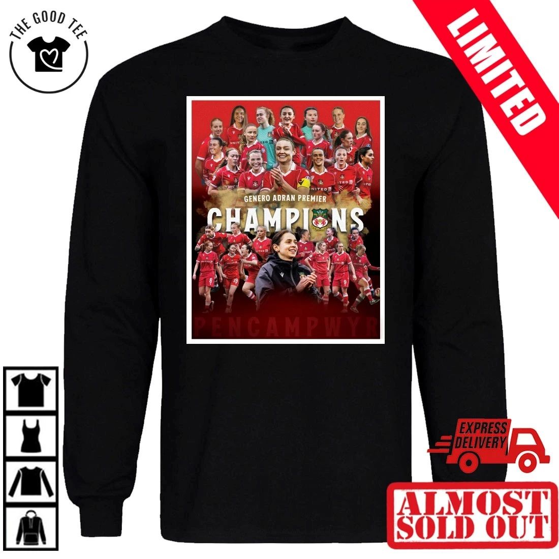 Wrexham AFC 2026 Genero Adran Premier Champions Poster Shirt