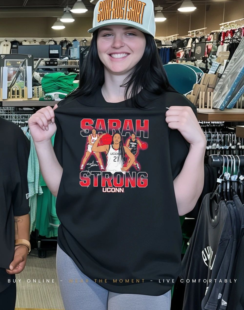 Sarah Strong Masterpiece UConn Basketball signature graphic shirt