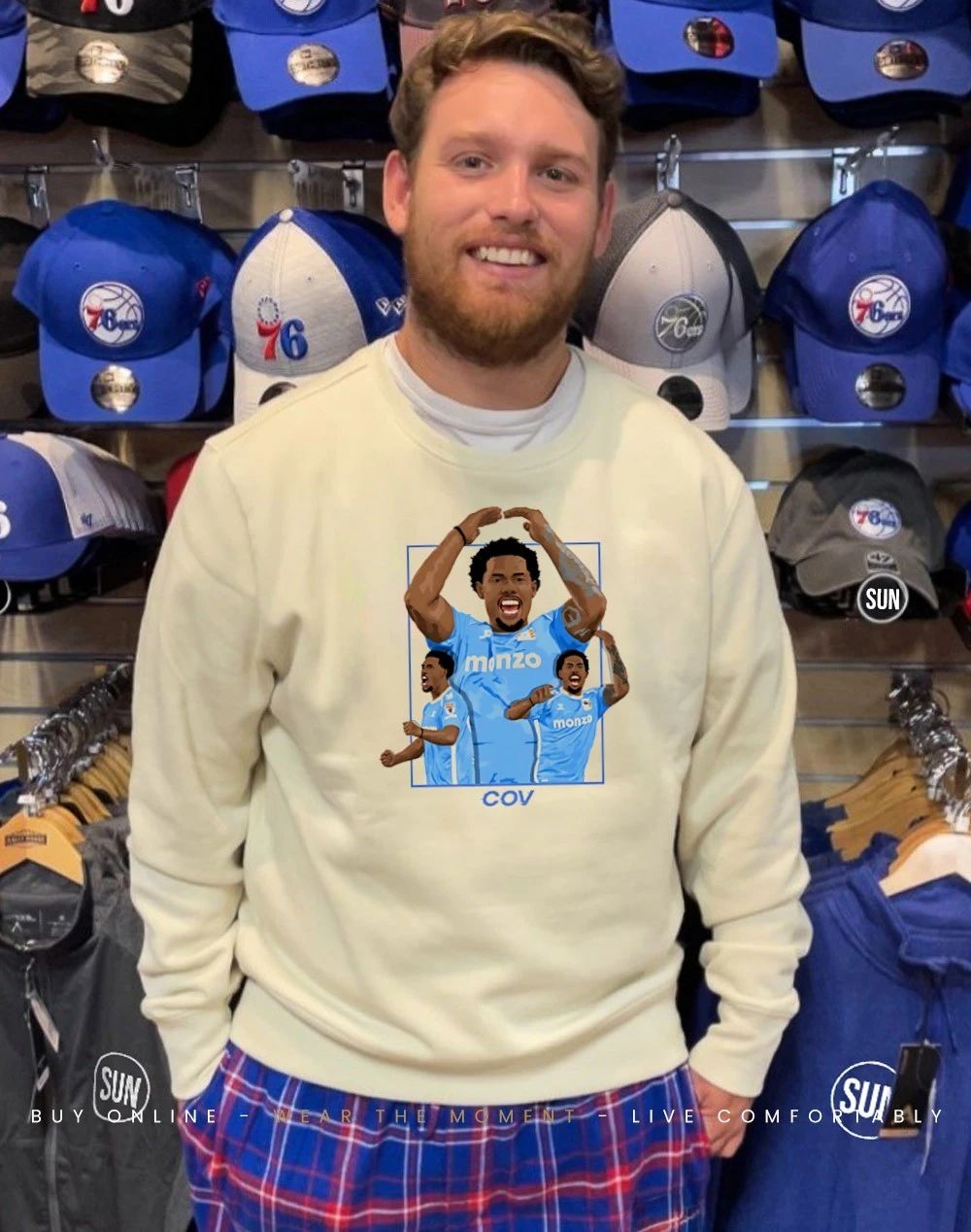 Coventry City FC Monzo player cartoon shirt