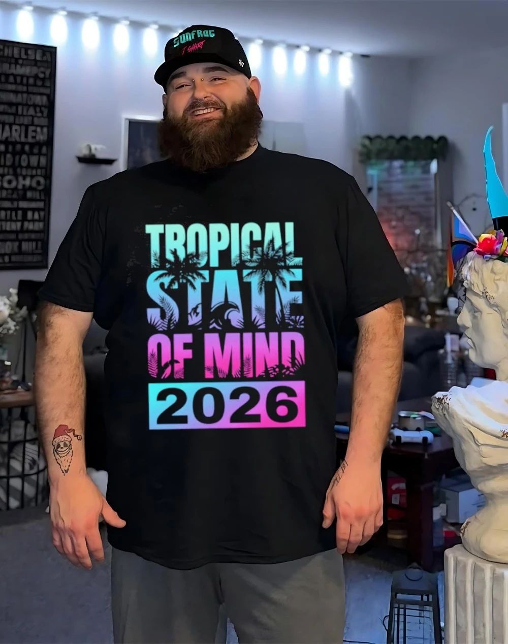 Tropical State Of Mind 2026 Spring Break sunset graphic shirt