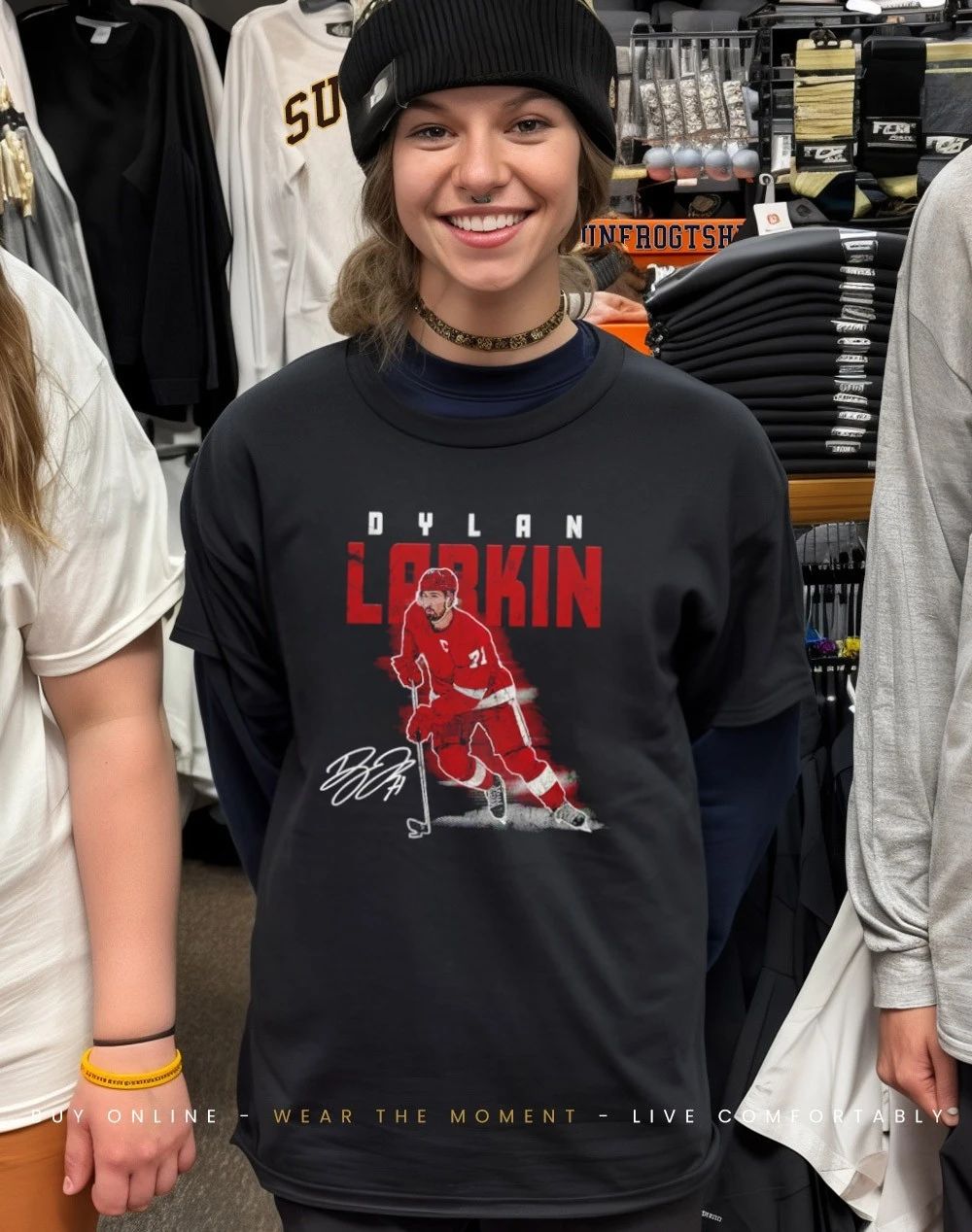 Dylan Larkin Detroit Red Wings Player Name signature shirt