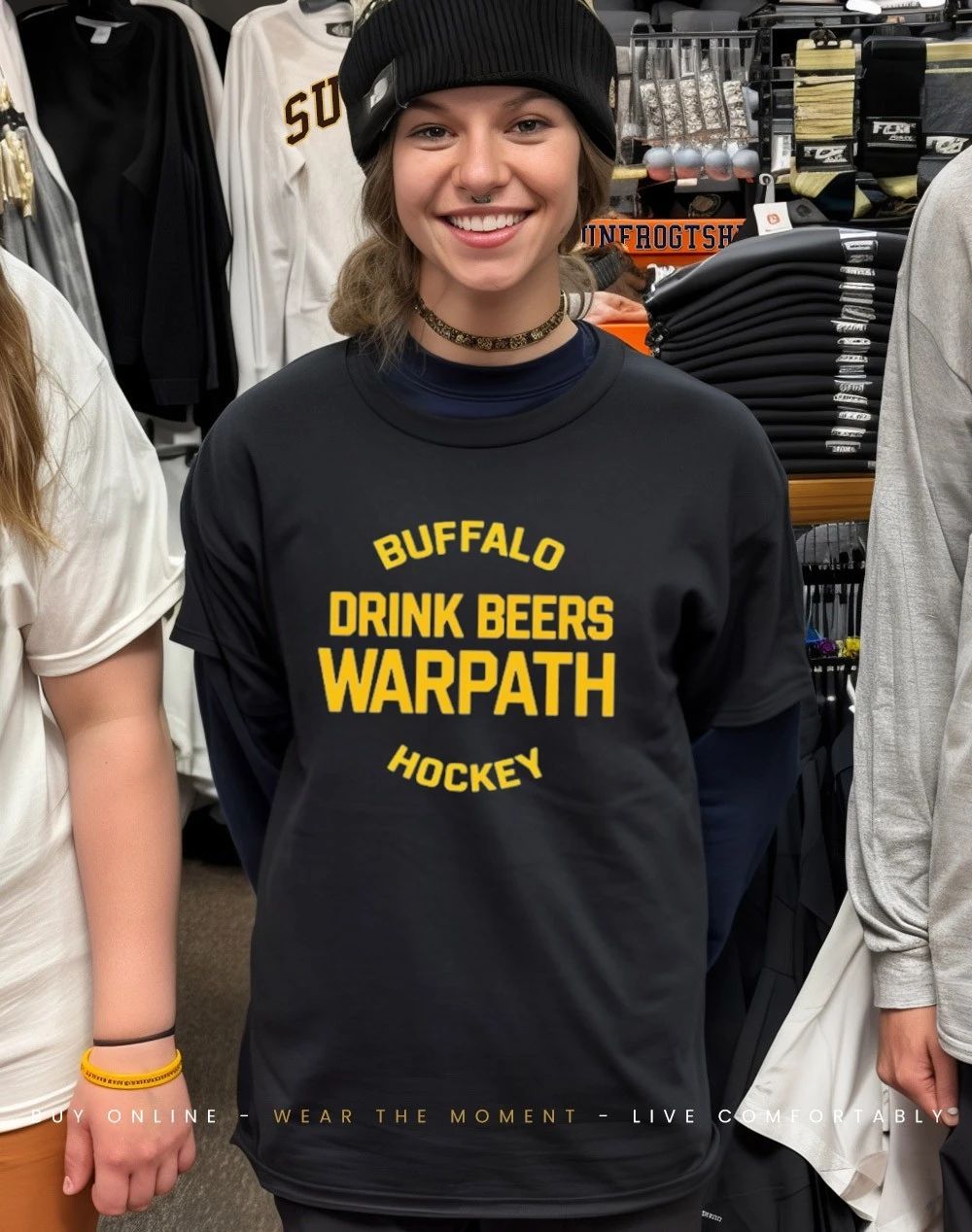 Buffalo Drink Beers Warpath Hockey Shirt