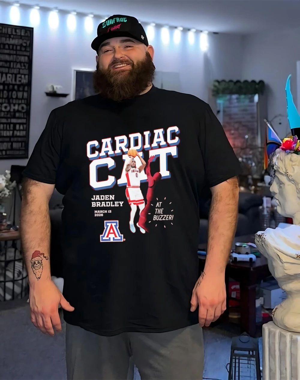 Jaden Bradley Arizona Wildcats Cardiac Cat shirt