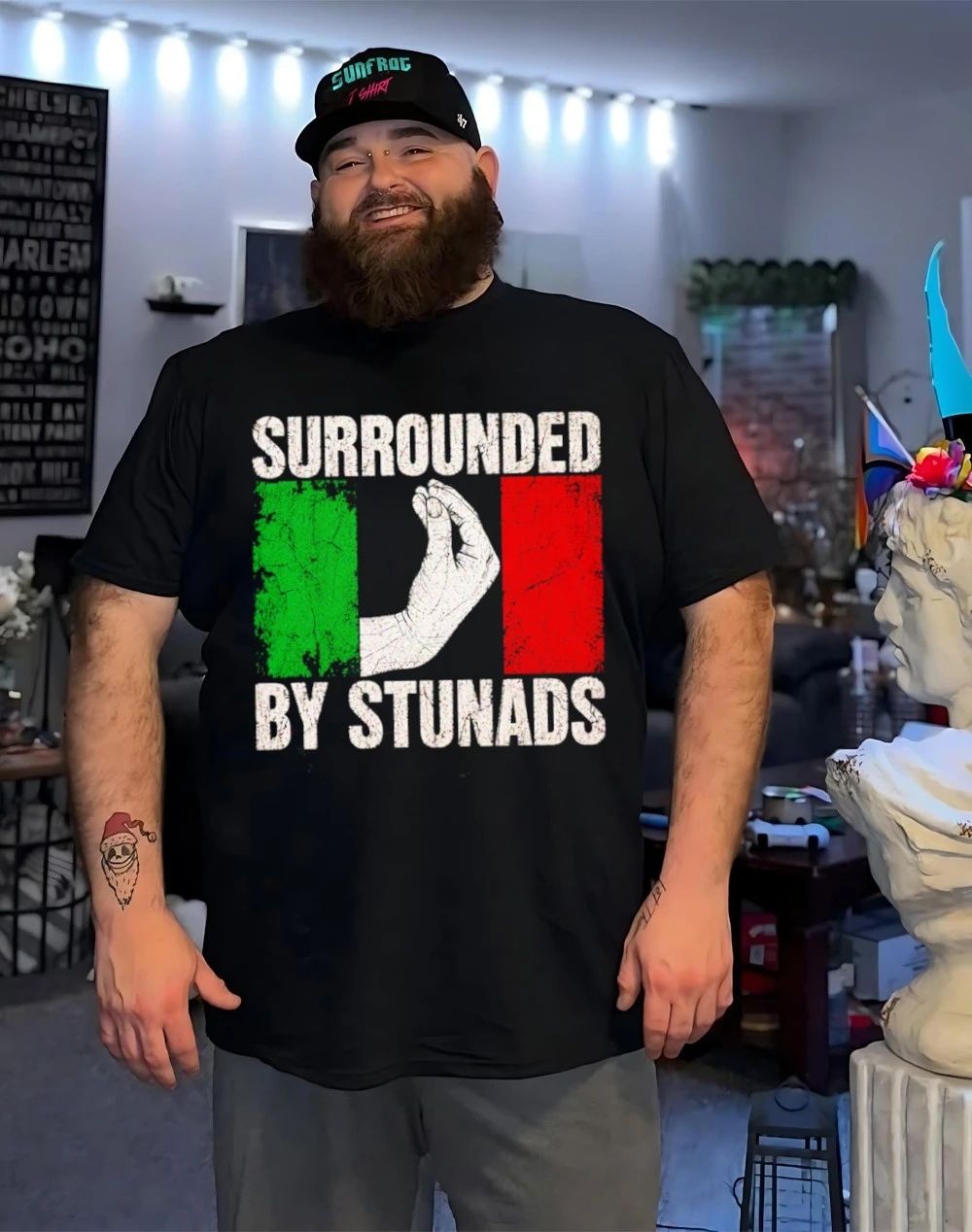 Surrounded By Stunads Italian hand flag shirt
