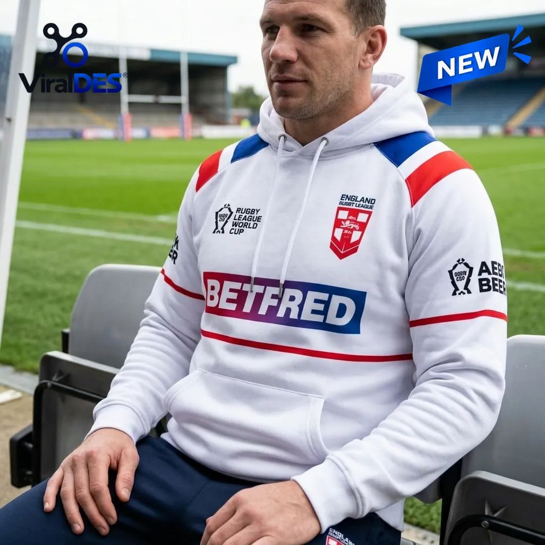 England Rugby World Cup 2026 White Hoodie
