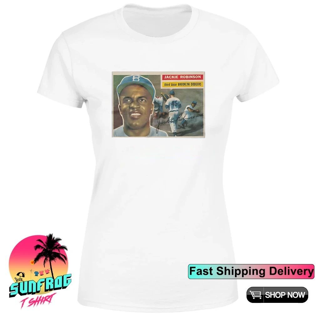 1956 Topps Baseball Jackie Robinson Dodgers vintage shirt