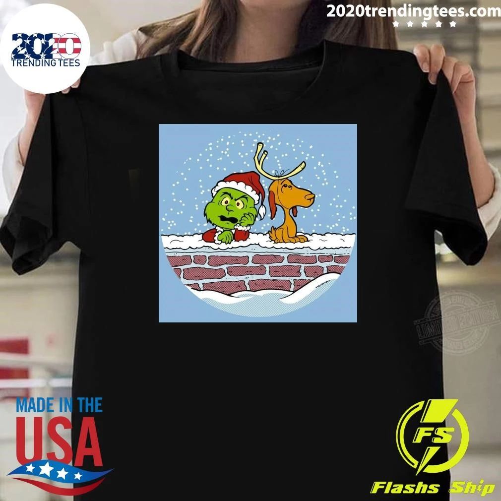 Green Man And Dog Funny Christmas Christmas Shirt
