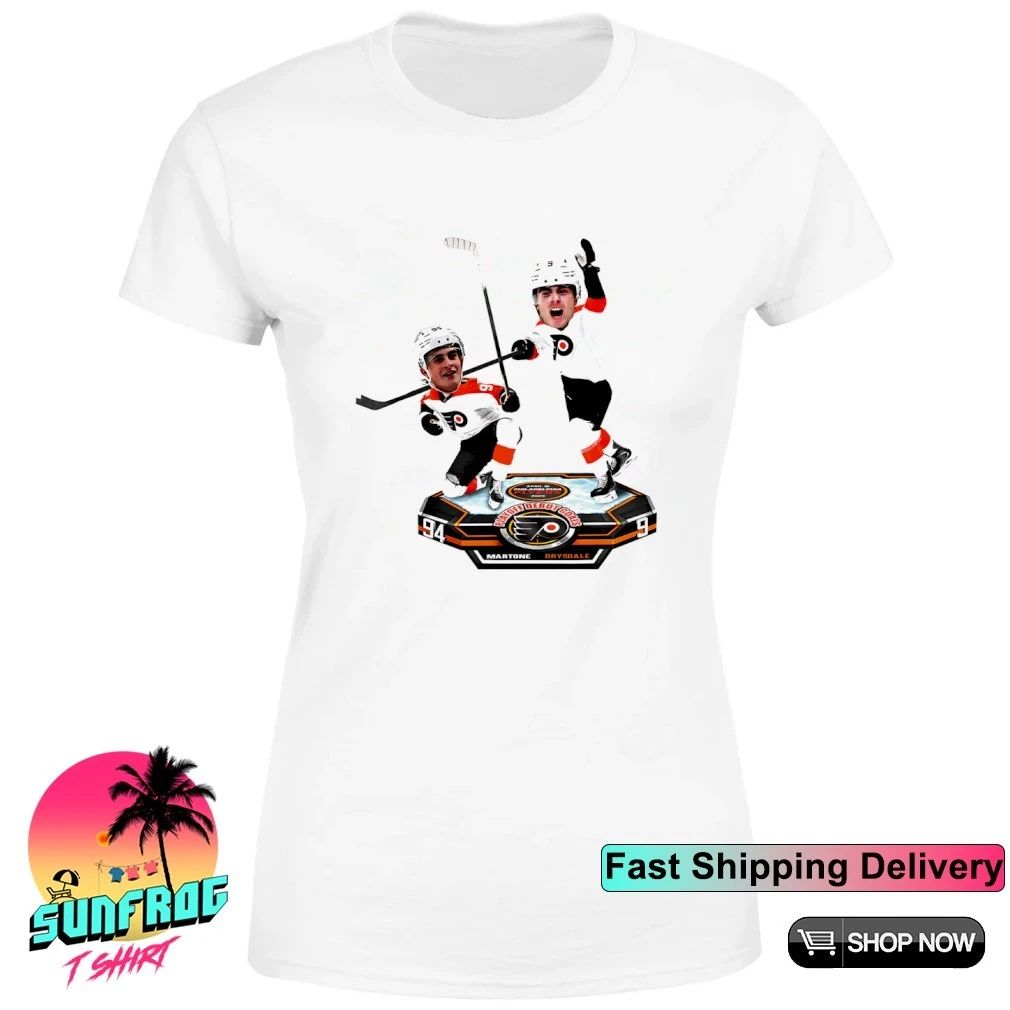 Porter Martone & Jamie Drysdale Philadelphia Flyers Playoff Debut Goals caricature shirt