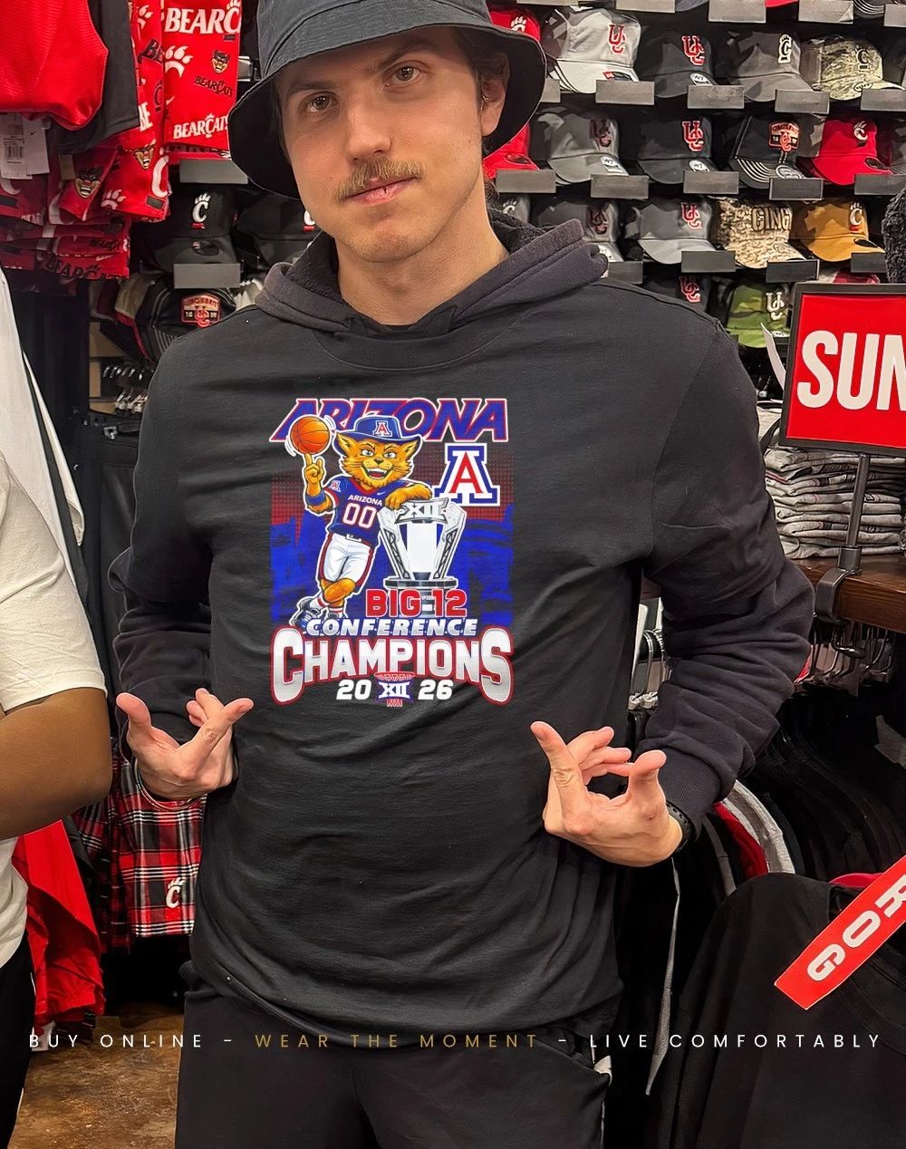 Arizona Wildcats’ 2026 Big 12 Tournament Champions mascot trophy shirt
