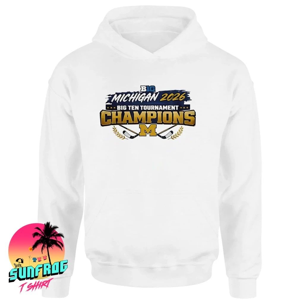 Michigan Wolverines 2026 Big Ten Men’s Ice Hockey Tournament Champions logo shirt