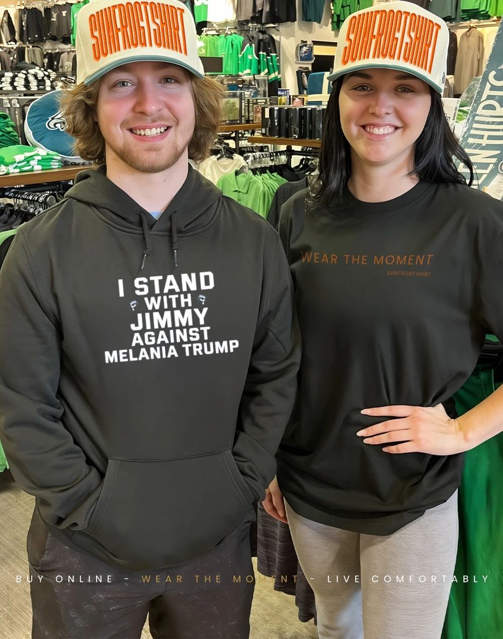 I Stand With Jimmy Against Melania Trump text shirt