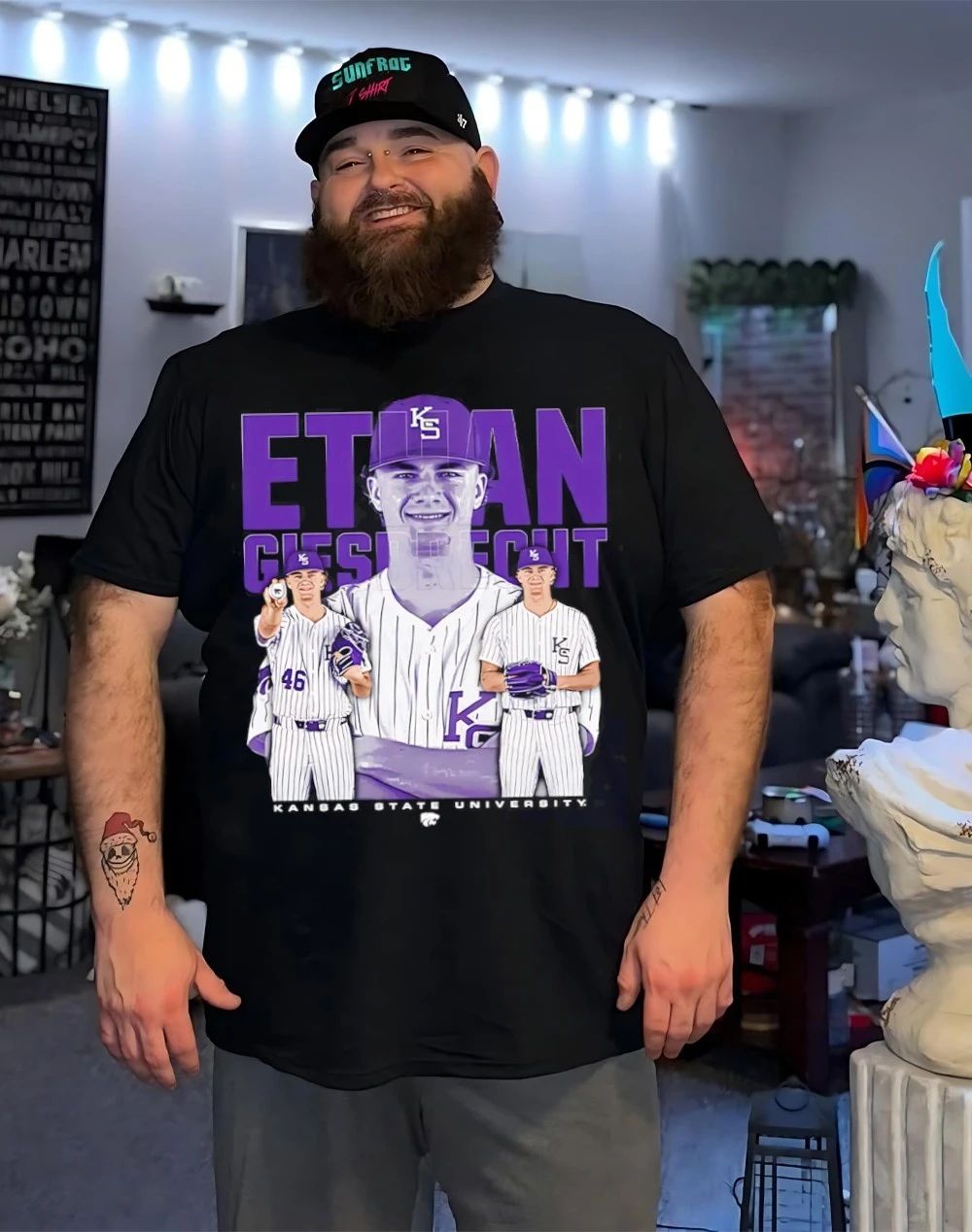 Ethan Giesbrecht Kansas State Wildcats baseball collgae shirt