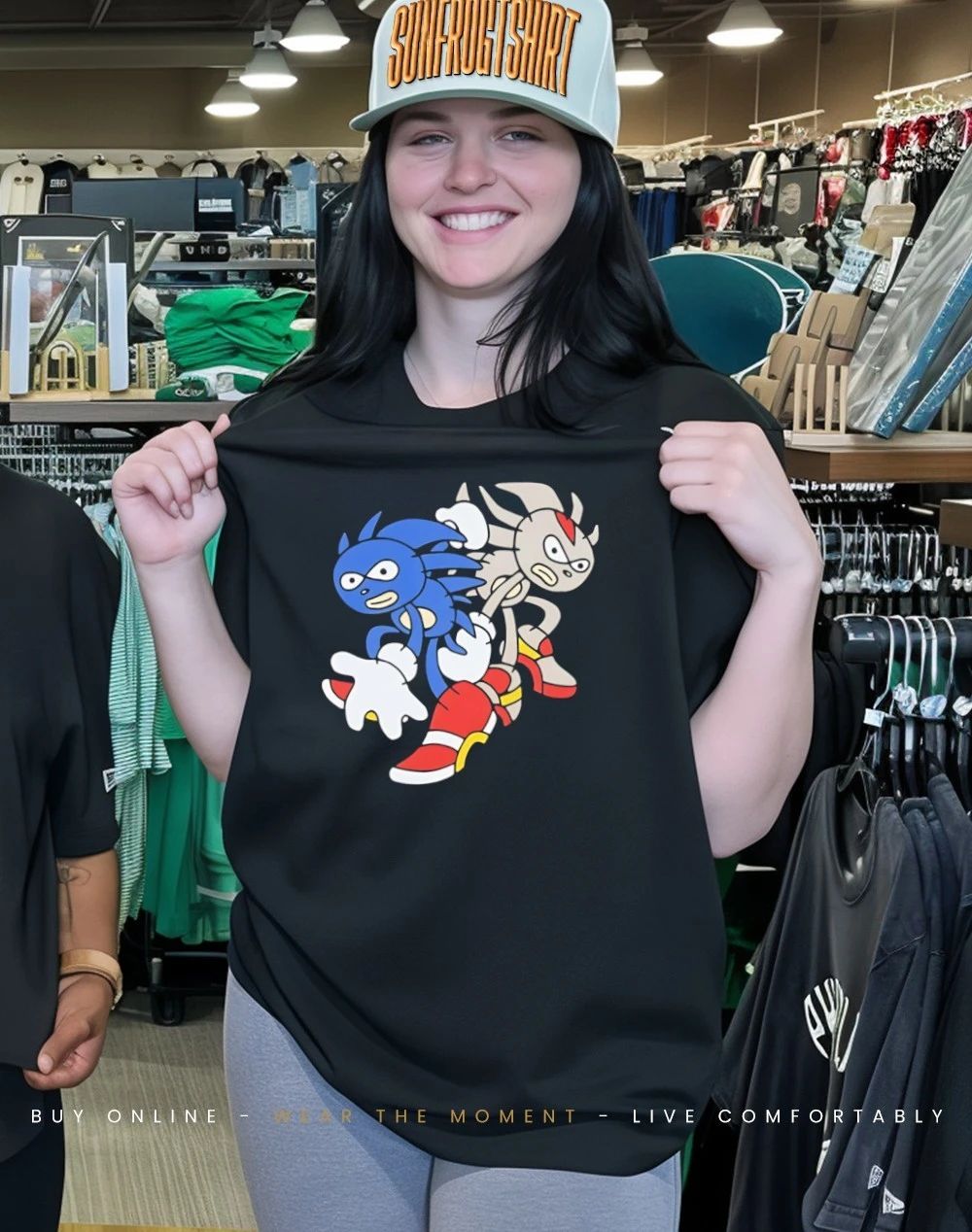 Sega Sanic And Shedew cartoon shirt