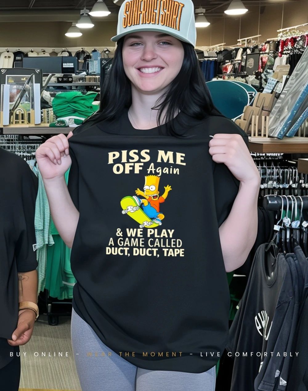Simpsons piss me off again we play a game called duct duct tape shirt