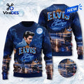 Elvis Presley Blue Christmas Ugly Sweater