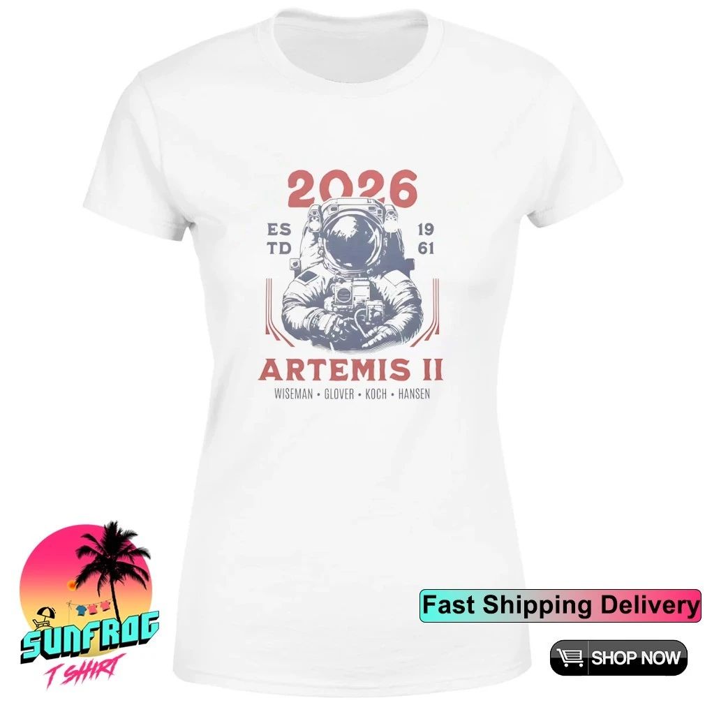 Artemis II 2026 Lunar Mission Crew Retro Graphic Shirt