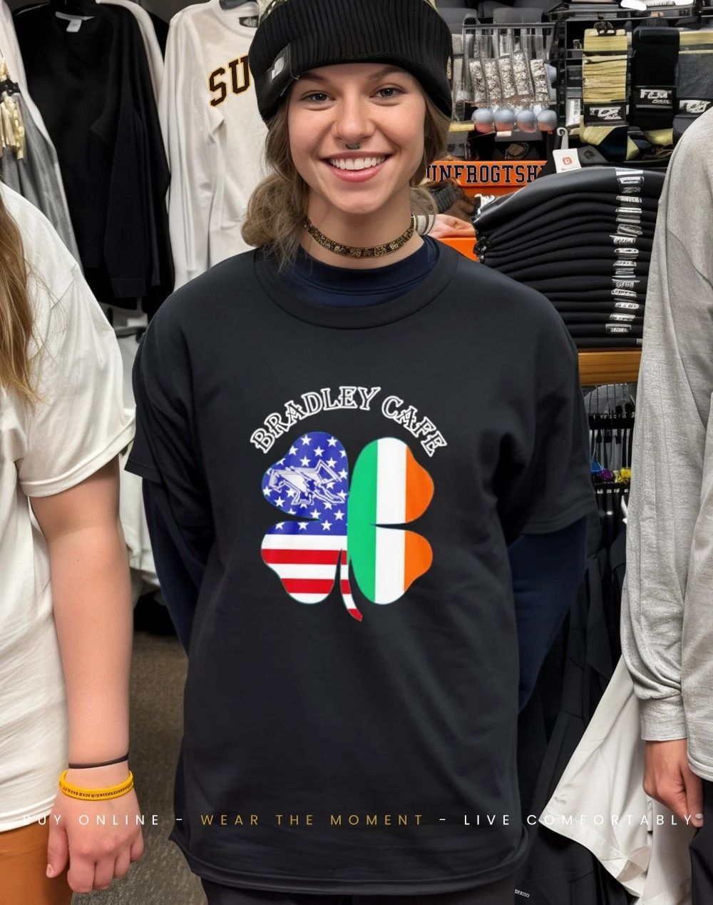 Bradley Cafe Providence Ri Est 1937 flag shirt