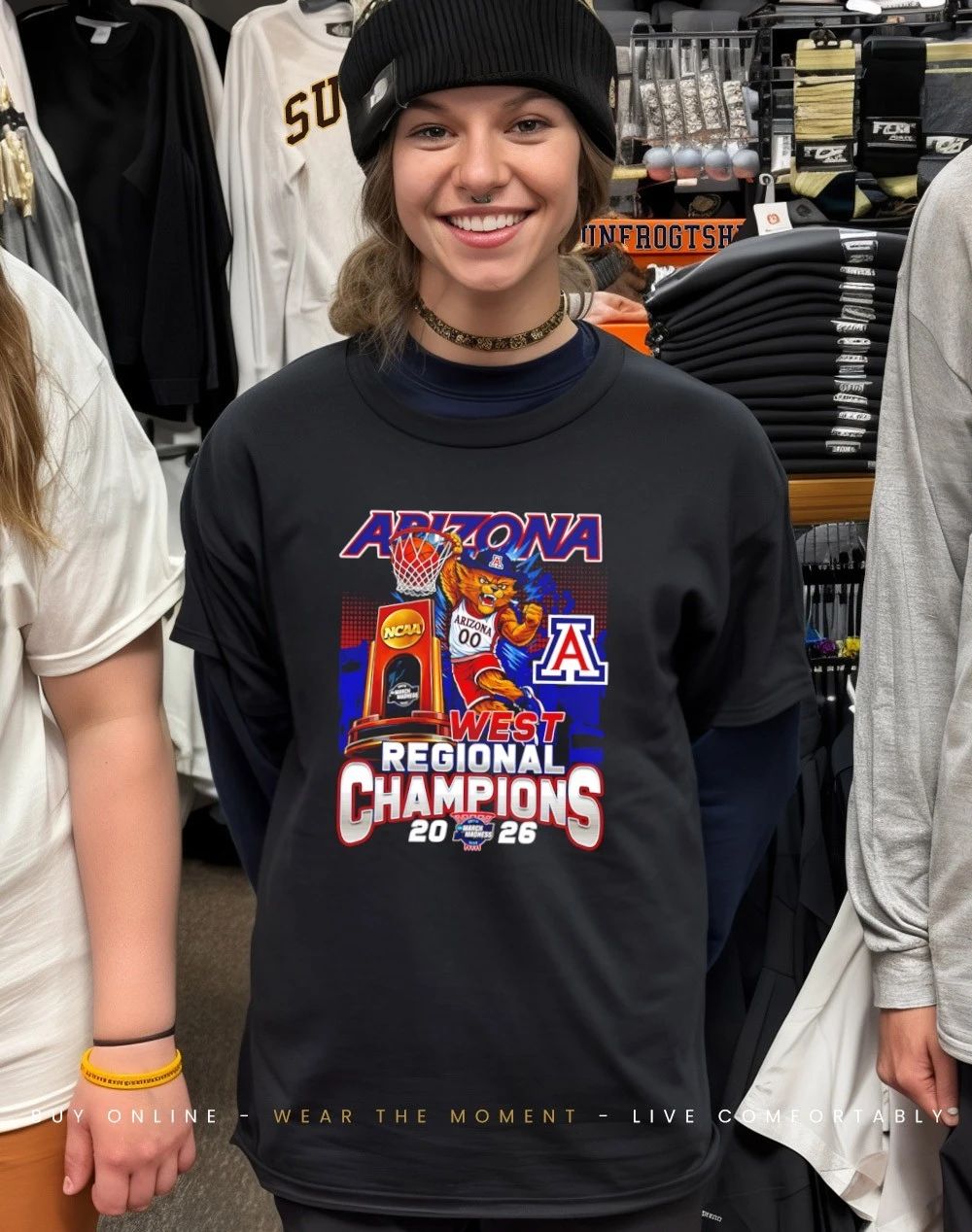 Arizona Wildcats 2026 West Regional Champions mascot trophy shirt