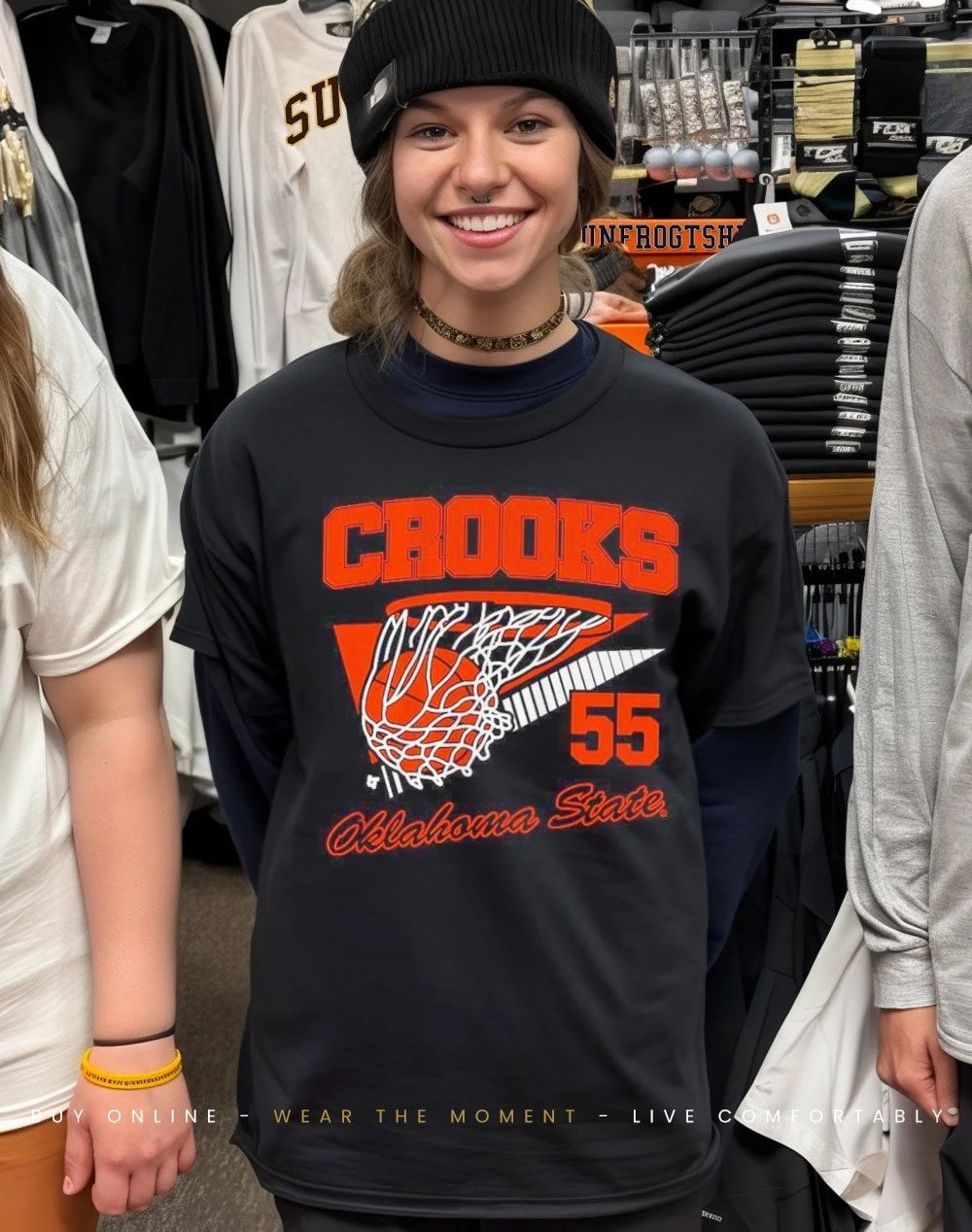 OSU Cowgirls Audi Crooks retro basketball net front and back shirt