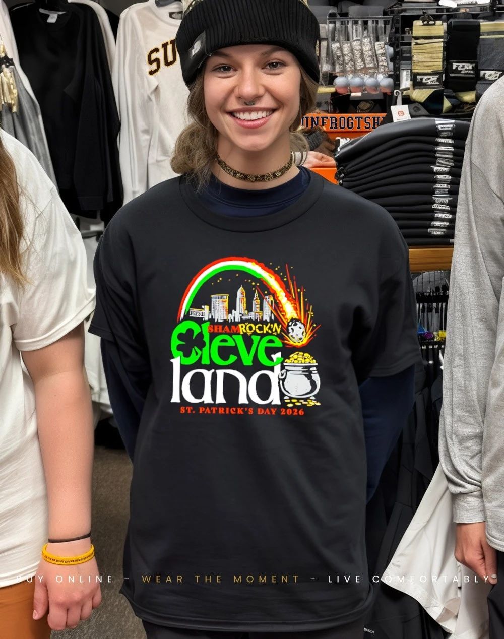 Cleveland Meteor St Patrick’s Day 2026 city skyline shirt