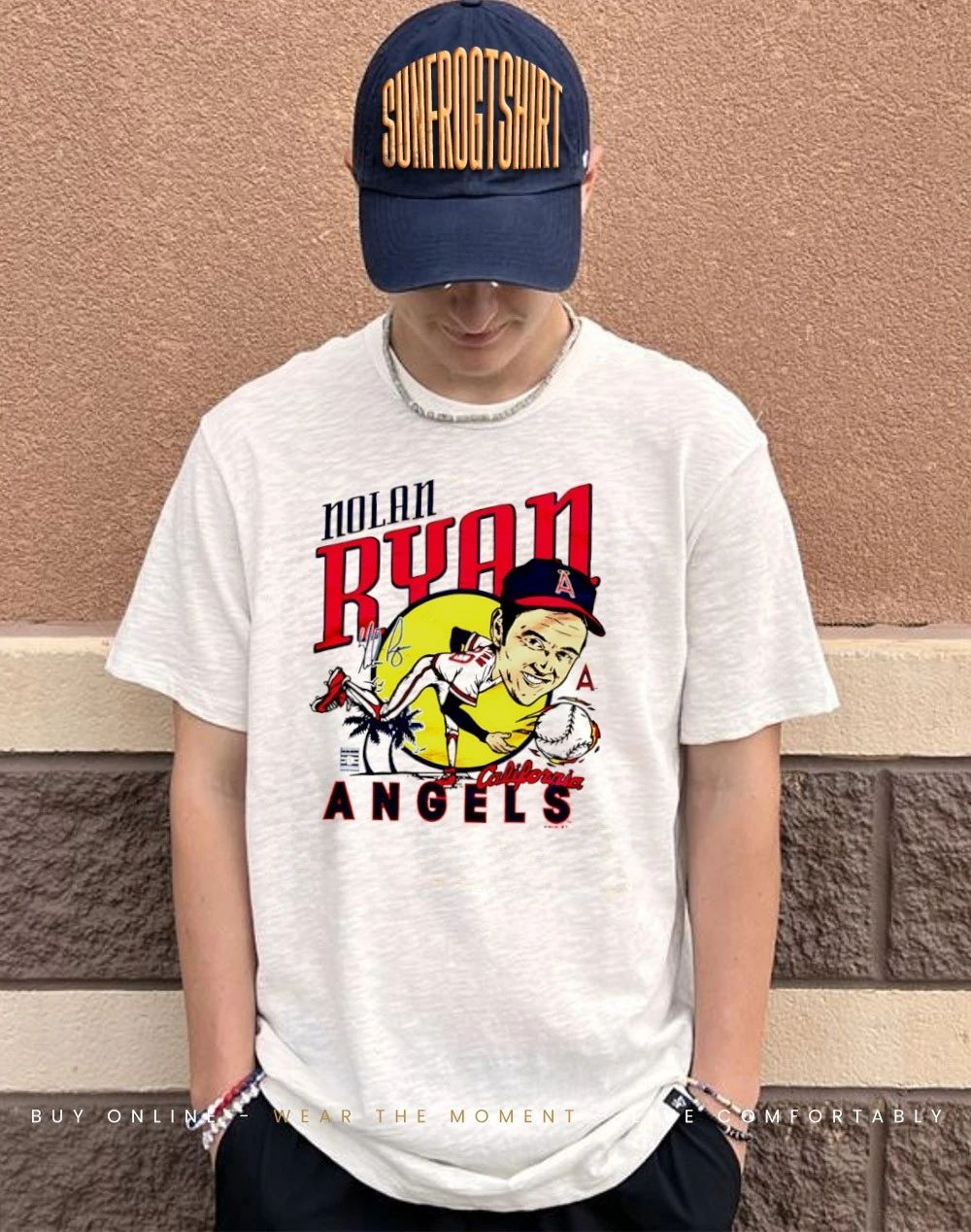 Angels Nolan Ryan signature caricature shirt