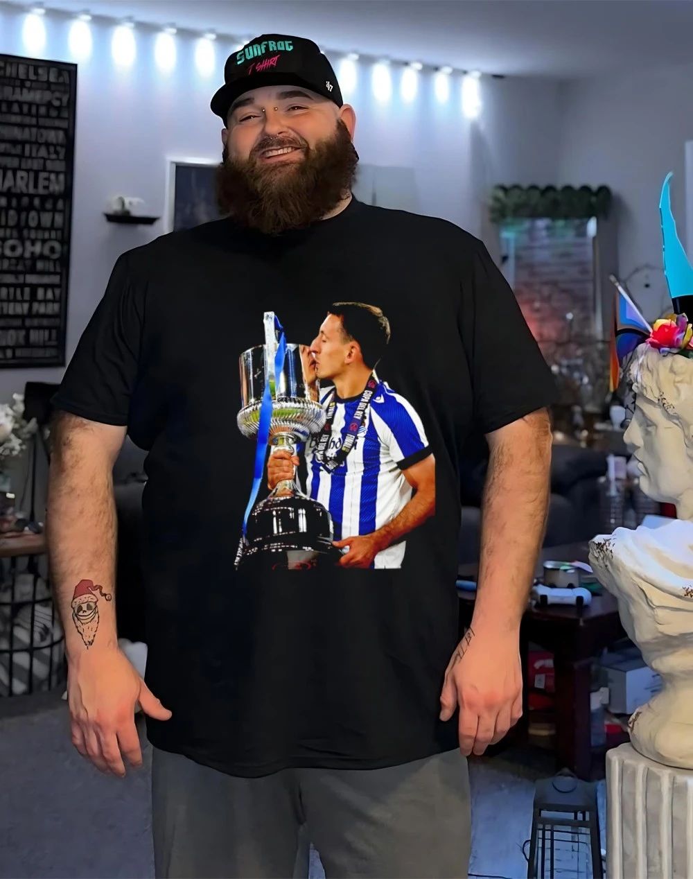 Real Sociedad 2026 Champions Mikel Oyarzabal and trophy shirt