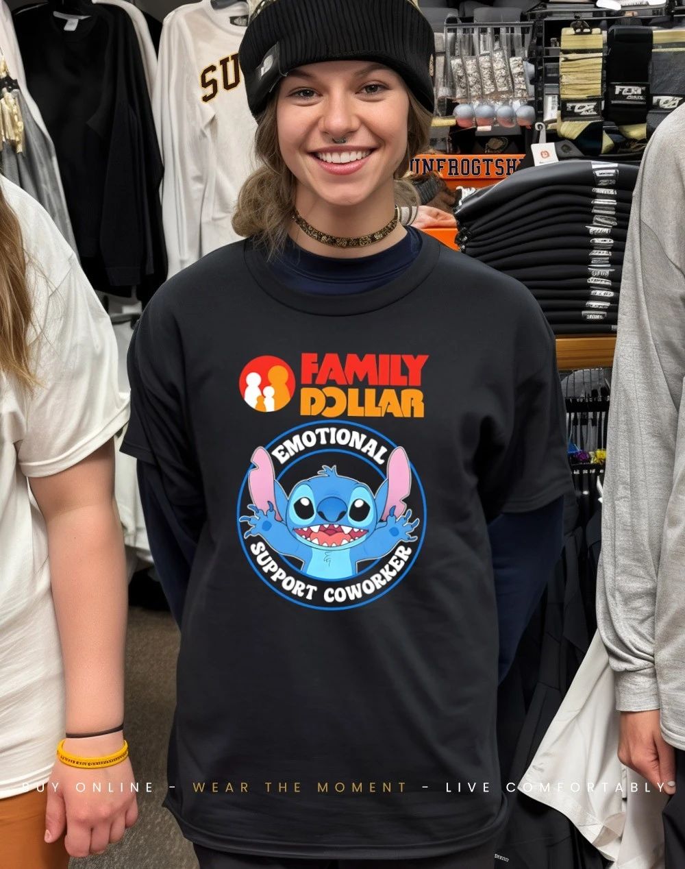 Family Dollar emotional support coworker Bluey shirt