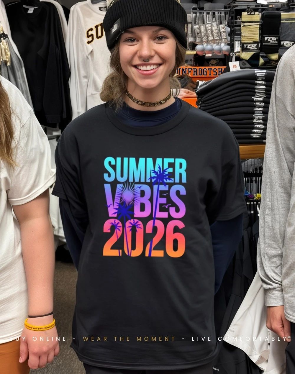 Summer Vibes 2026 sunset graphic shirt