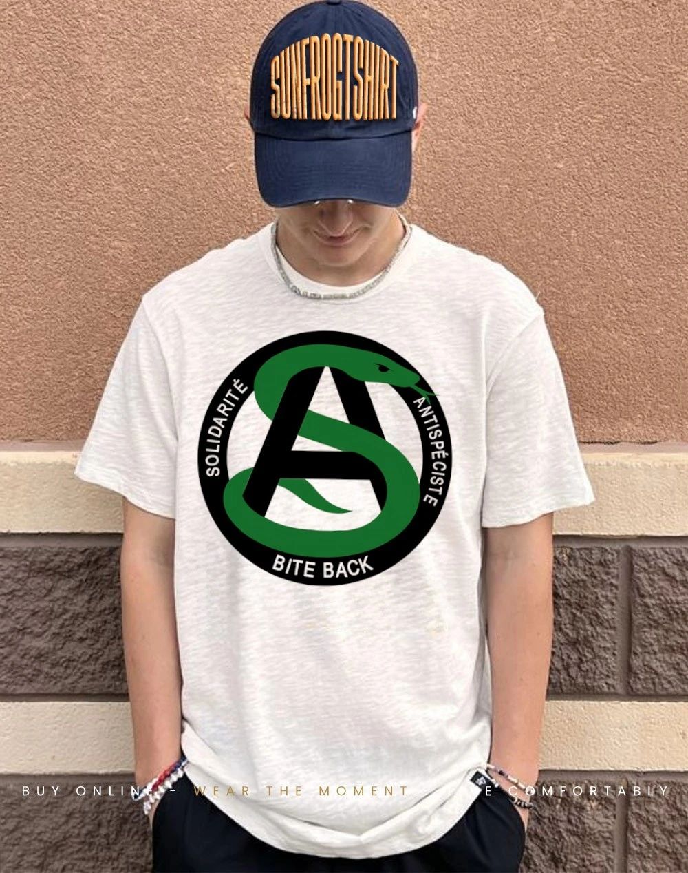 Solidarité antispéciste bite back logo shirt