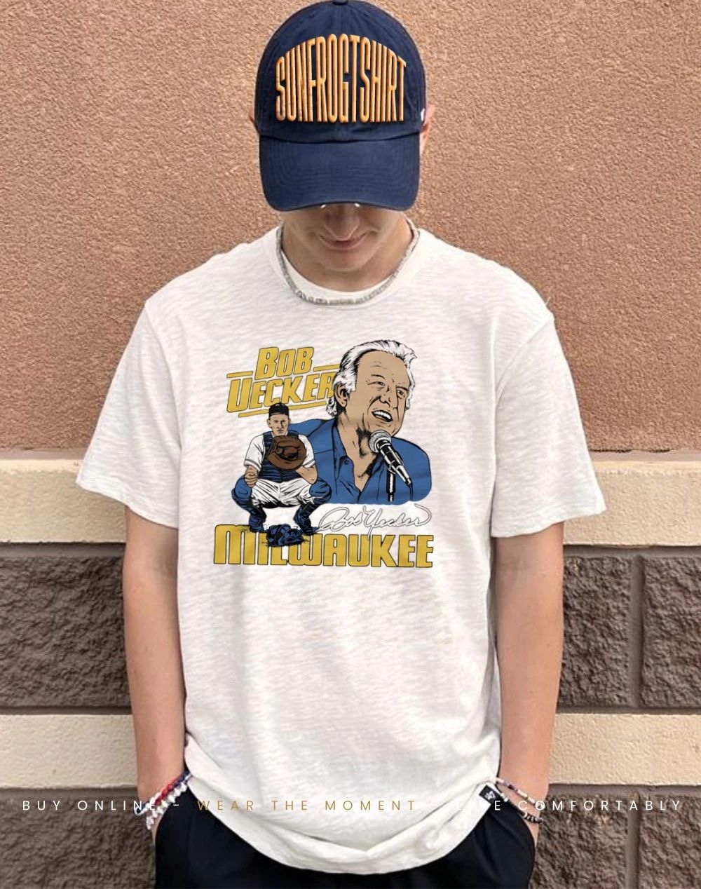 bob Uecker Milwaukee Brewers signature paint shirt