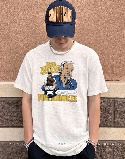 bob Uecker Milwaukee Brewers signature paint shirt