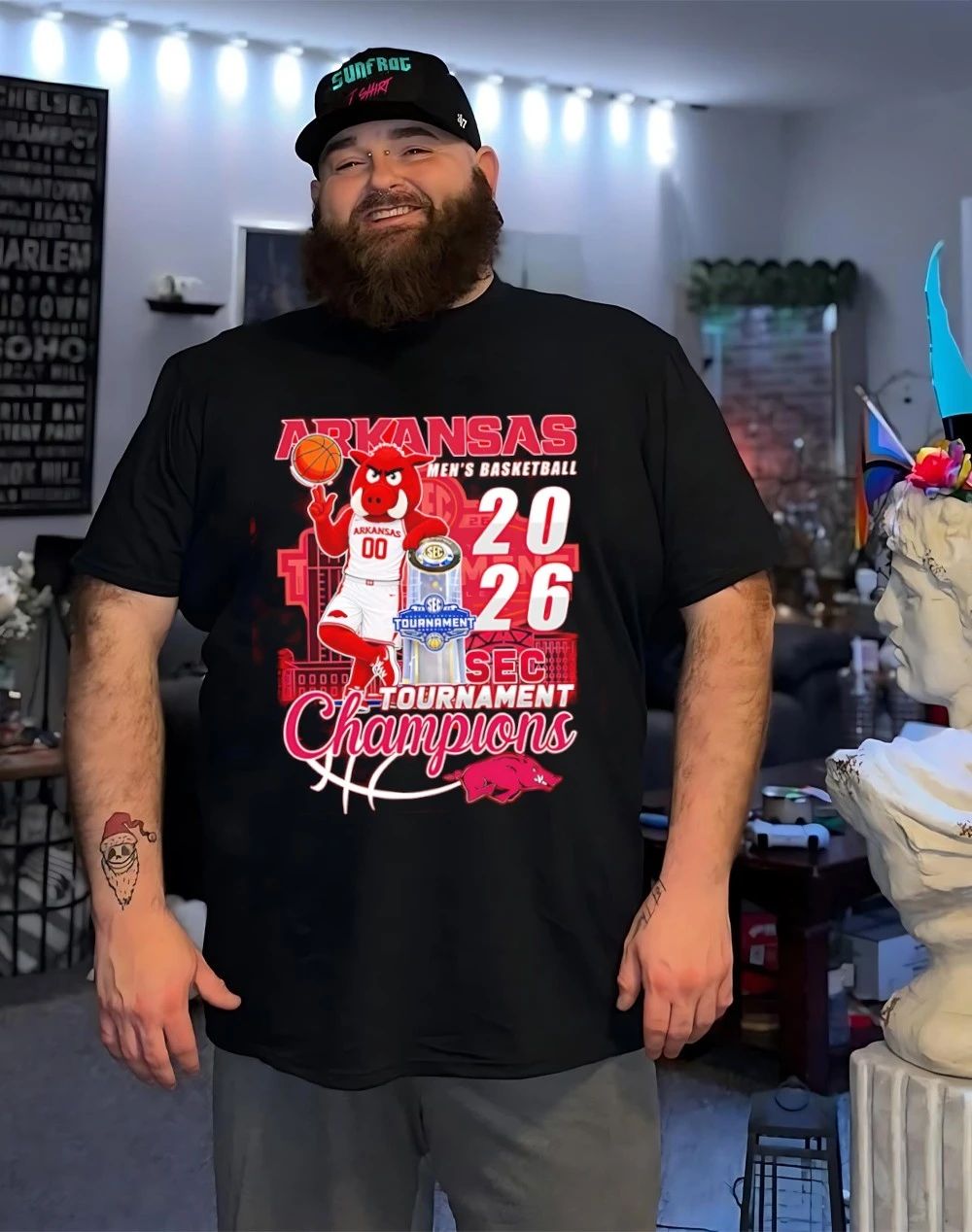 Arkansas Razorbacks ’26 SEC Men’s Basketball Tournament Champions mascot shirt