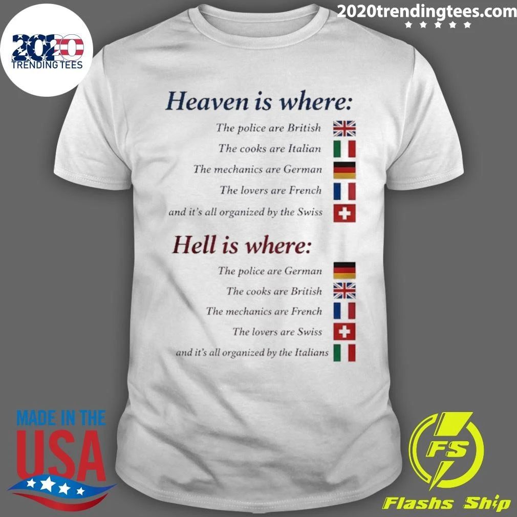 Heaven Is Where Hell Is Where European Countries Shirt