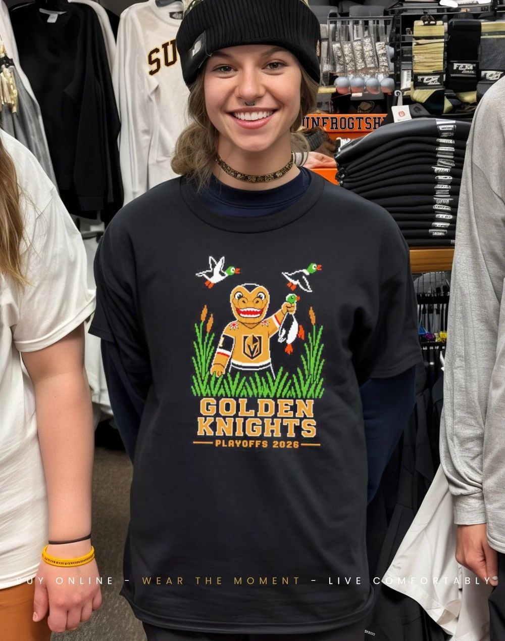 Vegas Golden Knights Duck Hunting Playoffs 2026 front and back shirt