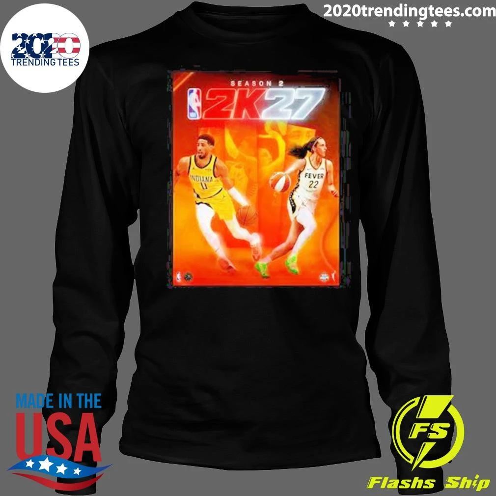 NBA 2K27 Season 2 Starring Tyrese Haliburton And Caitlin Clark Cover Athletes Shirt