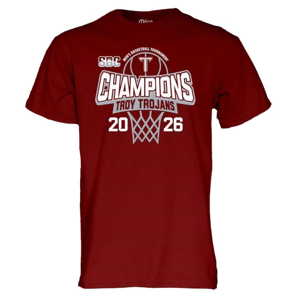 Troy University Trojans 2026 Sun Belt Men’s Basketball Tournament Champions Shirt