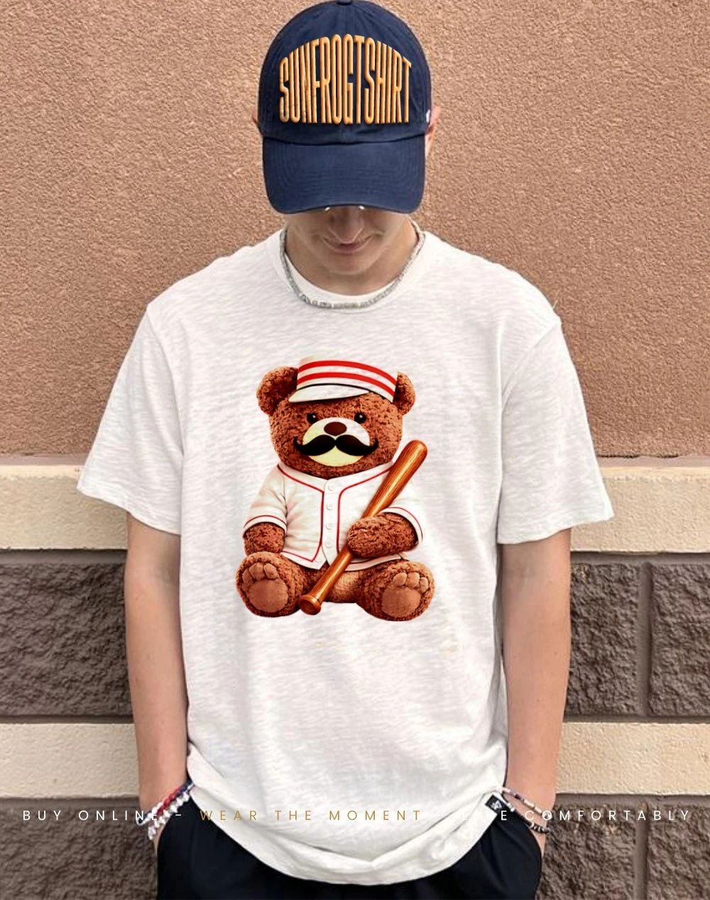 Baseball bear mustache Cincinnati Reds shirt