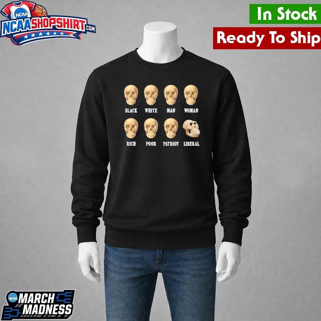 Marky Mark Black White Man Woman Rich Poor Patriot Liberal Skull Shirt