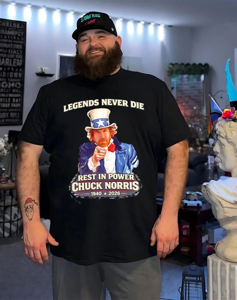 Legends Never Die Rest in Power Chuck Norris Tribute Shirt
