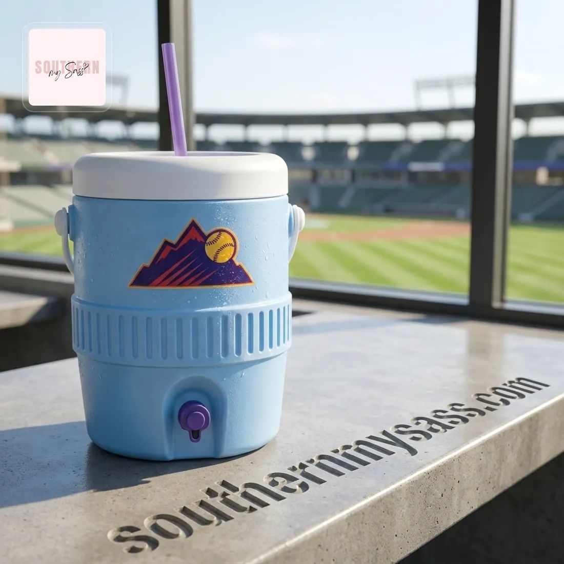 Colorado Rockies Themed Mountain Baseball Insulated Beverage Cooler Cup
