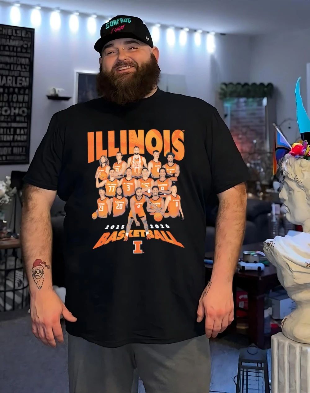 Illinois Basketball 2025-26 team collage shirt